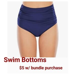 NWOT Navy High-Waisted Bikini Bottom